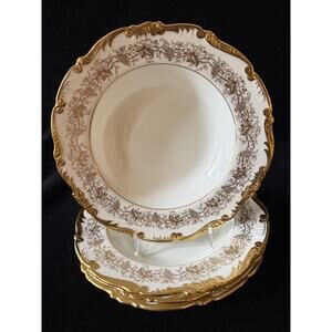 4 Coalport Hazelton Rim Soup Bowls 8 3/4" England